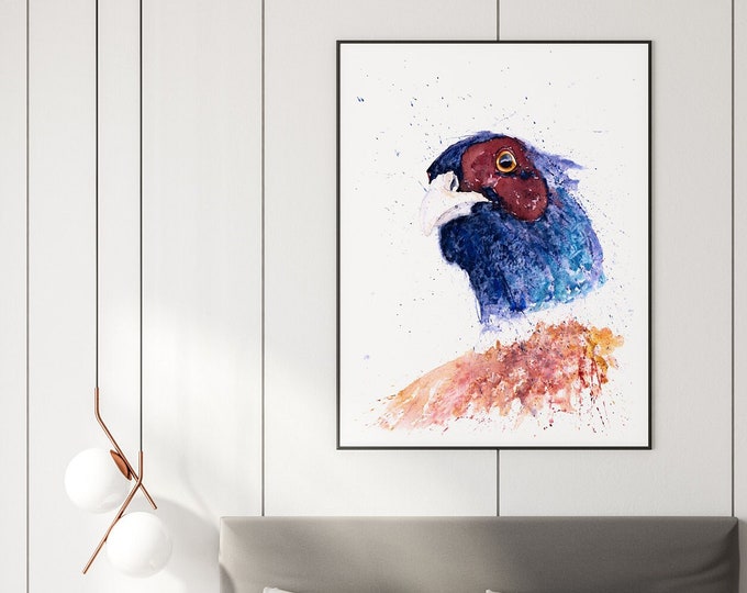 Pheasant Painting - Hand Signed Limited Edition Pheasant Print of My Original Watercolour Painting of a Pheasant