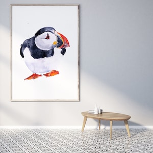 Puffin Painting Puffin Watercolour -  Puffin Wall Art  - Hand Signed, Numbered and Embossed Limited Edition Print of my Puffin Painting