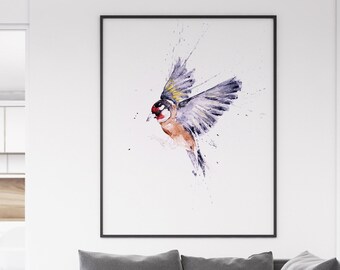 Gold Finch Painting - Gold Finch Watercolour Painting - Hand Signed Limited Edition Print of my Original Watercolour Painting of a Goldfinch