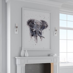 Elephant Painting - Elephant Watercolour - Hand Signed Dated and Numbered Limited Edition Print of my Original Watercolour living room art