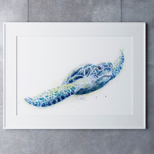 Oil painting - Sea Turtle painting - signed limited edition print of my original turtle oil painting