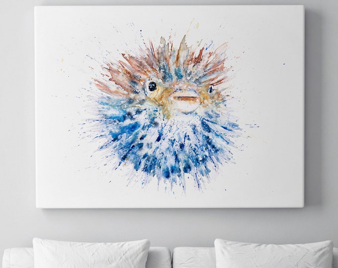 Pufferfish Canvas - Hand signed Abstract Canvas Print