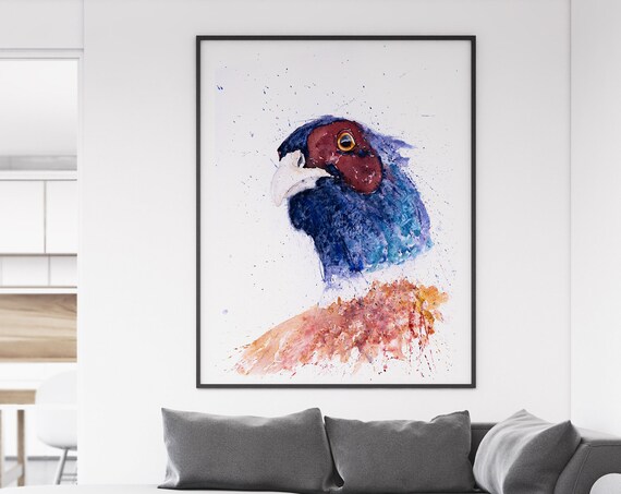 Pheasant Painting - Hand Signed Limited Edition Pheasant Print of My Original Watercolour Painting of a Pheasant