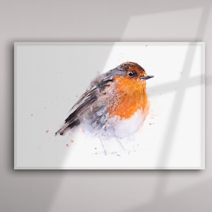 Robin Painting - Robin Watercolour Painting - Hand Signed Limited Edition Print of my Original Watercolour Painting of a Robin - Bird Art