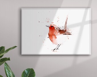 Robin Watercolour Painting Hand Signed Limited Edition Print of my Original Watercolour Painting of a Robin