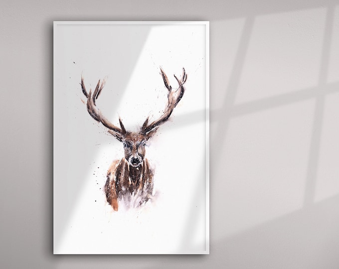 Elk Watercolor Painting - Hand Signed Dated Numbered Embossed Limited Edition Print of the Original Watercolor Painting or an Elk