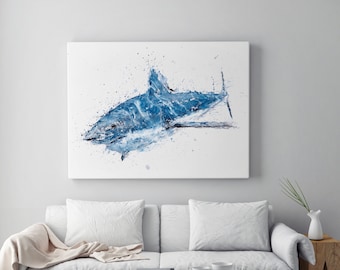 Shark Canvas Print - Hand signed by Syman Kaye