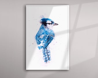 Blue Jay Painting - Blue Jay Art - Hand Signed, Numbered, Dated and Embossed Limited Edition Print of my Watercolour Painting of a Blue Jay