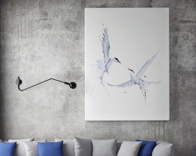 Arctic Angels Canvas print - Hand signed by Syman Kaye - Arctic Wall Art Watercolour Painting of my Original Abstract Art Angel Painting