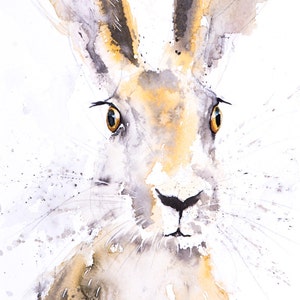 Hand Signed Limited Edition Print of my original hare painting image 3