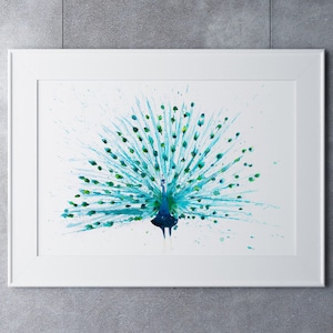 Peacock Watercolour Painting - Hand Signed Limited Edition Print of my Original Peacock Watercolor painting - Wall Art