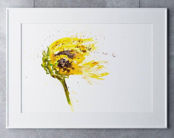 Sunflower Painting - Hand Signed Limited Edition Print of my Original Sunflower Watercolour Painting