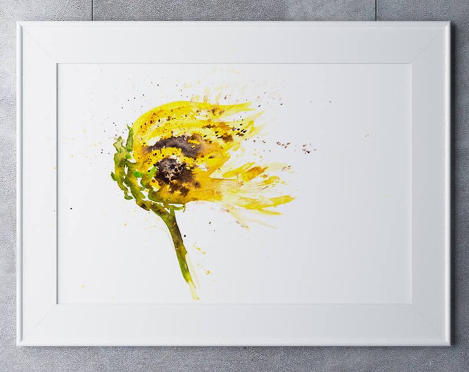 Sunflower Painting - Hand Signed Limited Edition Print of my Original Sunflower Watercolour Painting