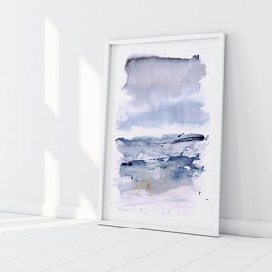 Abstrakte Landschaft Druck - Aquarell Malerei abstrakte Wandkunst von Hand signiert nummeriert geprägt Limited Edition moderne Aquarell