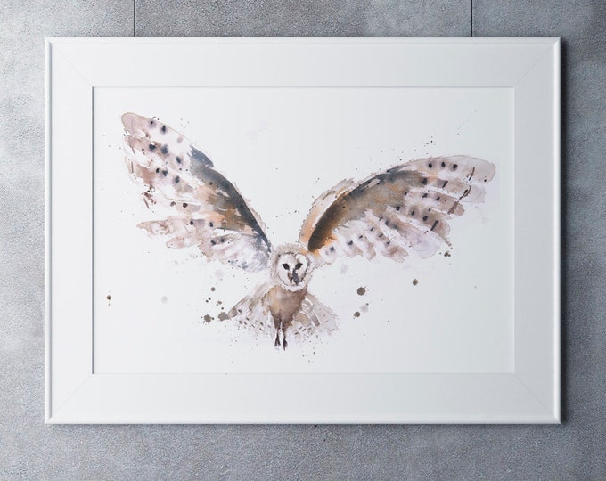 Owl Watercolour Painting - Signed limited Edition Print of my Original Watercolour Painting of an Owl