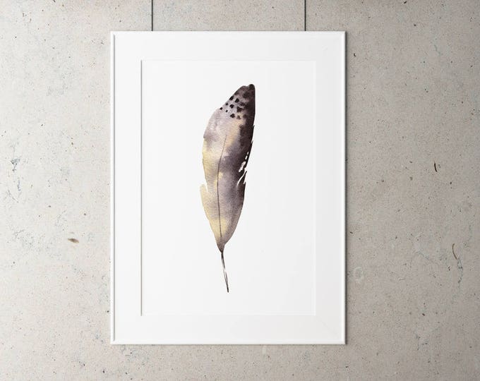 Feather No.2 on Watercolour Paper - Fine Art Print of "Feather No.2" Watercolour Painting