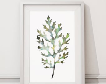 Botanical Leaf Print No.4 on Watercolour Paper - Fine Art Print of a Leaf Watercolour Painting