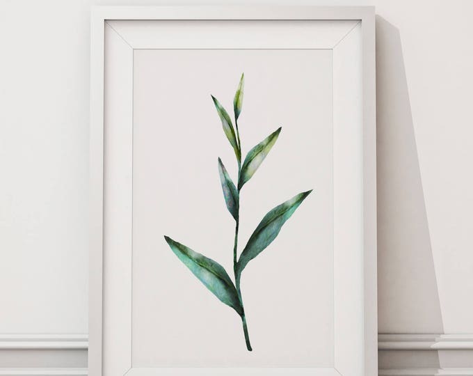 Botanical Leaf Print No.5 on Watercolour Paper - Fine Art Print of a Leaf Watercolour Painting