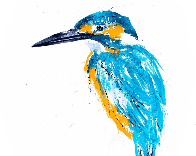 Kingfisher Painting - Kingfisher Watercolour - Limited Edition Hand Signed Print of my Original Kingfisher Watercolour Painting