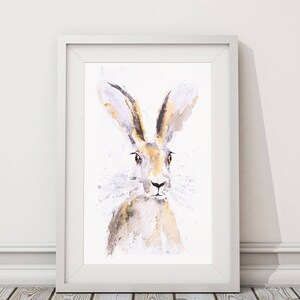 Hare Watercolour Painting Hand Signed Limited Edition Print of my Original Hare Painting