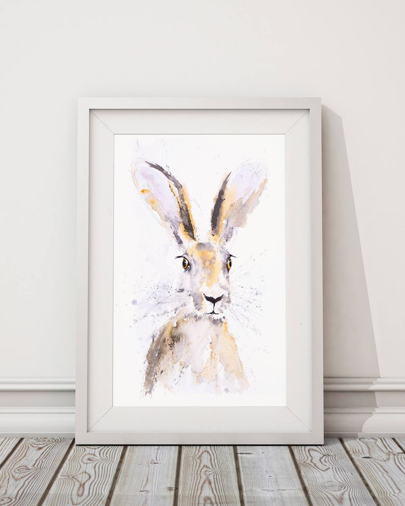 Hand Signed Limited Edition Print of my original hare painting image 4