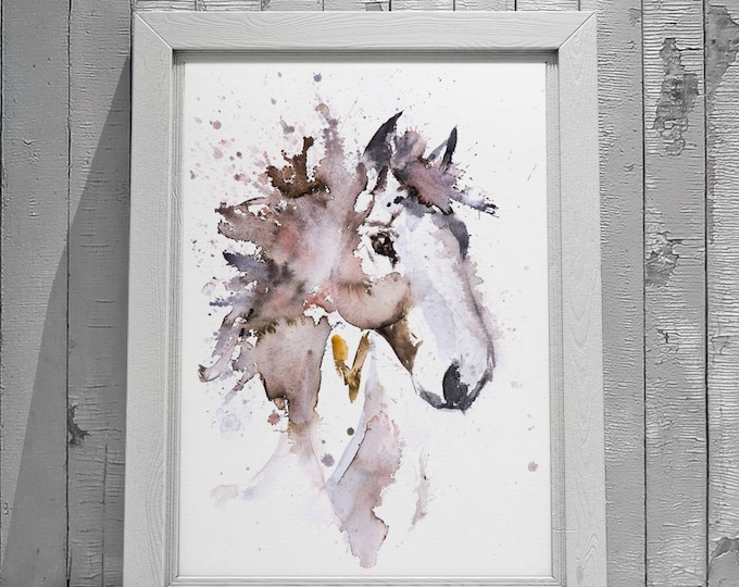 Horse Watercolor Painting Watercolour Wall Art No.3 - Signed Limited Edition Print of my Original Watercolor Horse Painting