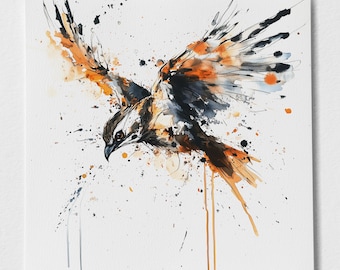 Kestrel Signed Print, Abstract Bird of Prey Painting of a Kestrel in Flight, UK Wildlife Paintings, Art Prints, British Birds painting