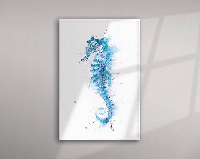 Seahorse Painting Seahorse Watercolour Painting Hand Signed Limited Edition Print of my Original Watercolour Painting of an Seahorse