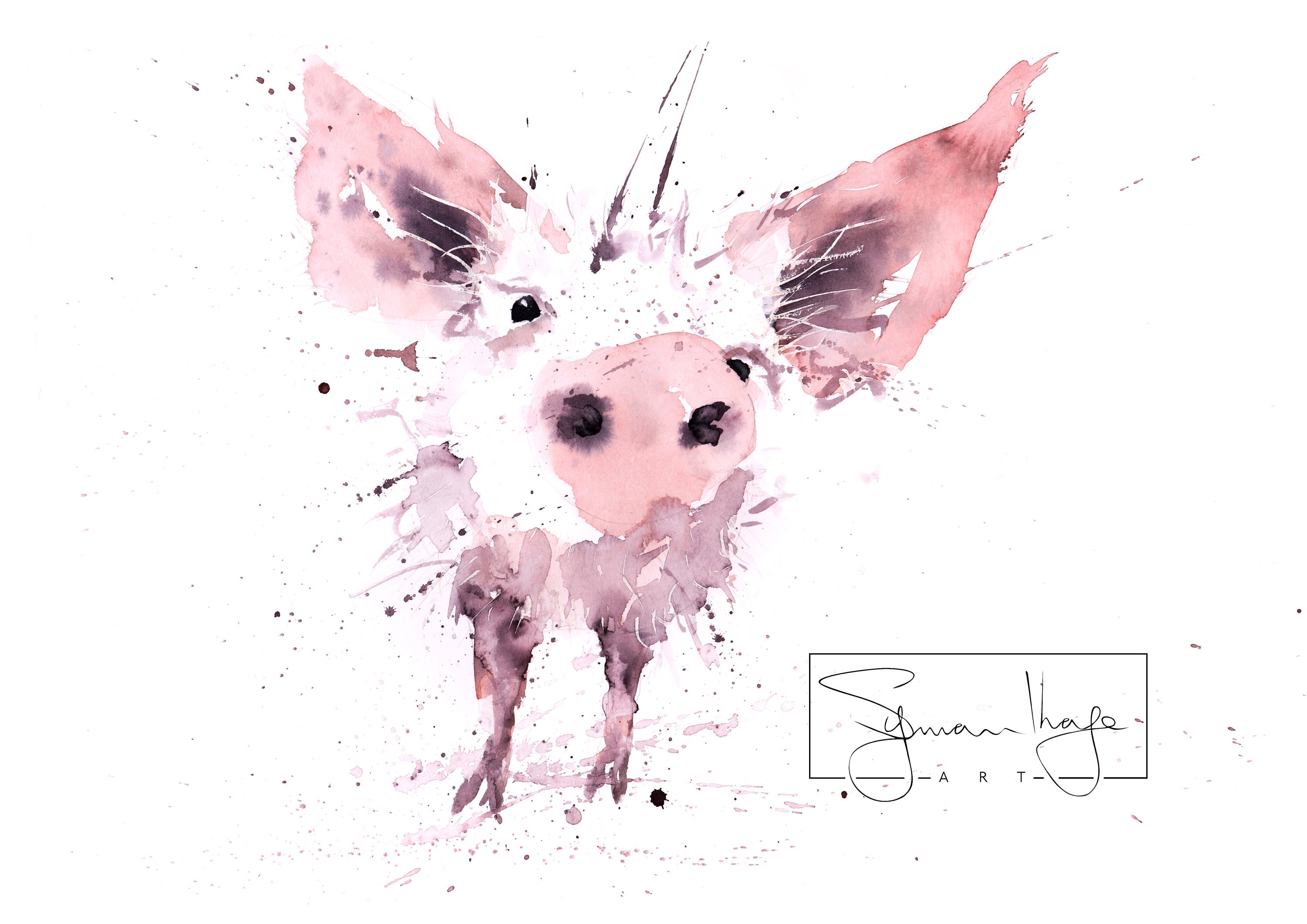 Pig Print Wall Art Watercolour Painting Farm Animal Abstract Modern Piglet Water Colour Painting Wall Decor Limited Edition Pig Print Pig Print Wall Art Watercolour Painting Farm Animal Abstract Modern Piglet Water Colour Painting Wall Decor Limited Edition Pig Print