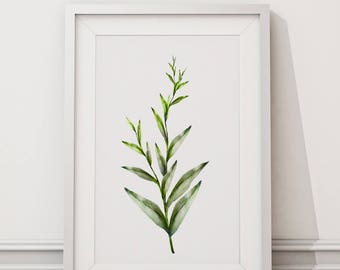 Botanical Leaf Print No.6 on Watercolour Paper - Fine Art Print of a Leaf Watercolour Painting