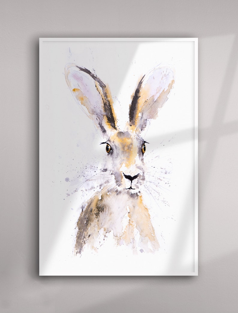 Hand Signed Limited Edition Print of my original hare painting image 5