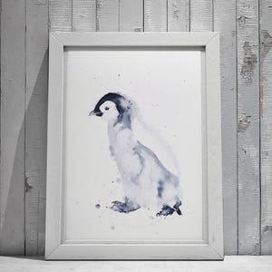 Mini Penguin  - Limited Edition Signed Print of my original watercolour painting of a Baby Penguin - Decorative wall art fine art print