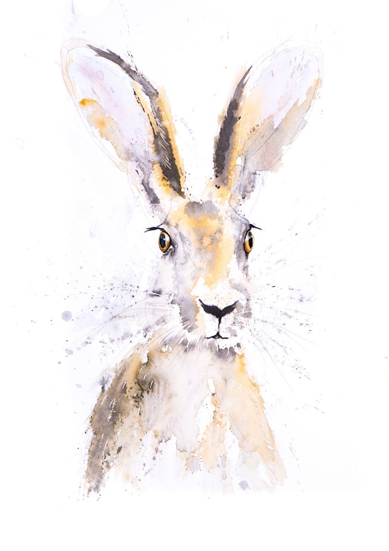 Hand Signed Limited Edition Print of my original hare painting image 3