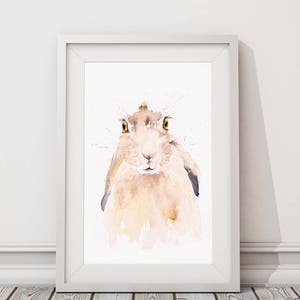 Harry Hare - Signed limited Edition Print of my Original Watercolour Painting of a Hare - Wall Art Bunny Rabbit Hare Art