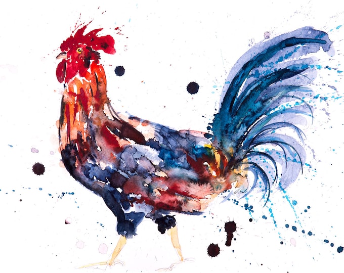 Cockerel No.1 - Signed Print from my original watercolour painting