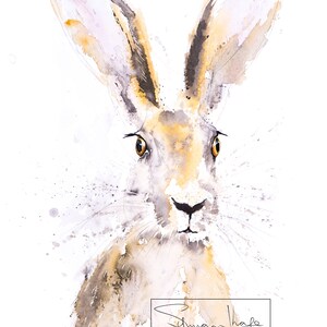 Hand Signed Limited Edition Print of my original hare painting image 2