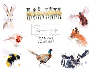 Canvas Print voucher for a  Canvas of any of my watercolour paintings, available in 3 sizes
