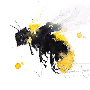 Bumblebee No.2 - Signed limited edition print of my original watercolour painting of a Bumble bee