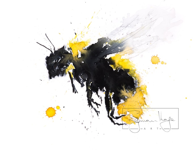 Bumblebee No.2 - Signed limited edition print of my original watercolour painting of a Bumble bee