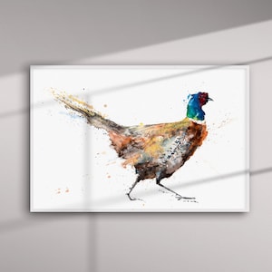 Pheasant watercolour painting - Pheasant watercolor painting - Beautiful British wildlife Pheasant Painting - Signed with love