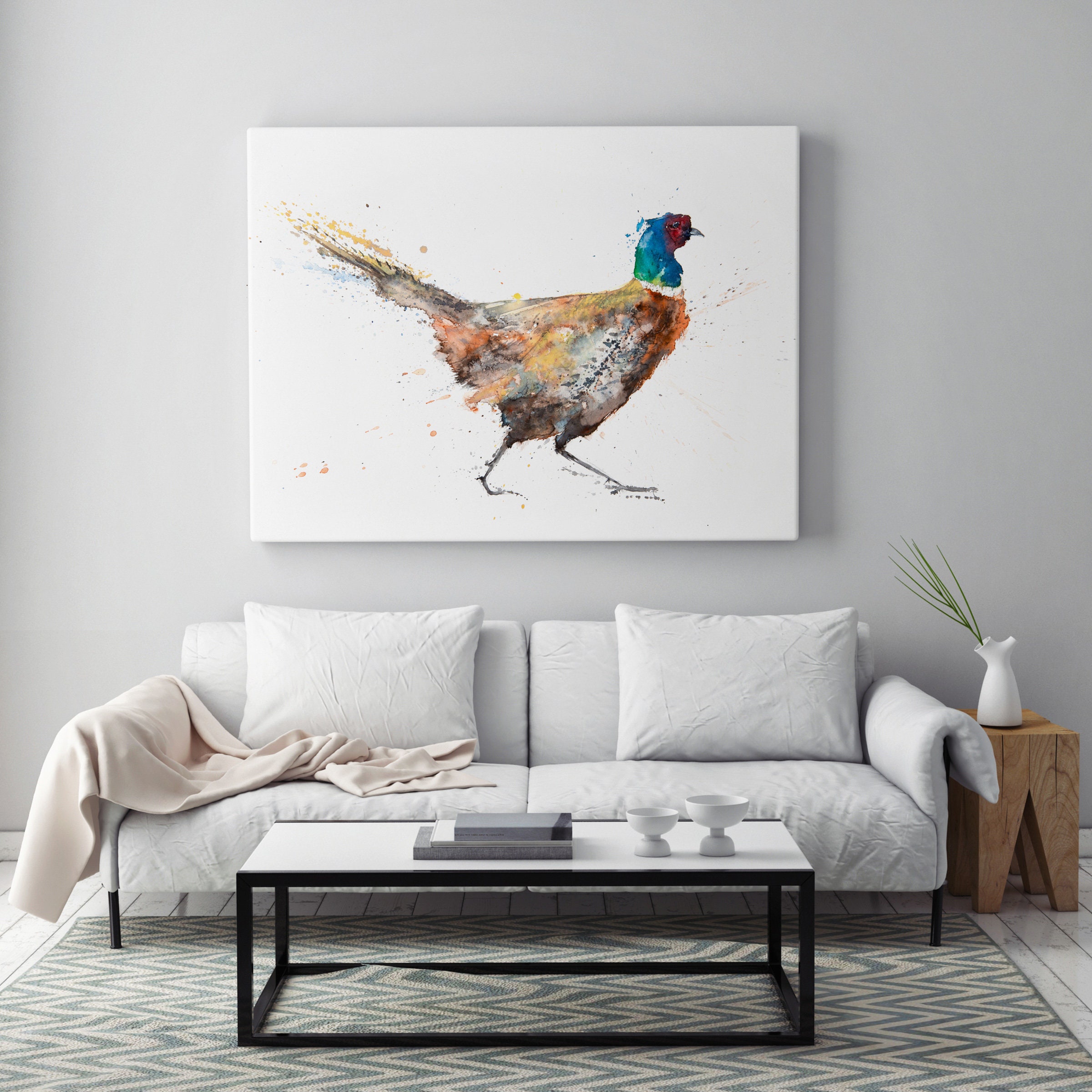 Pheasant Canvas print - Hand signed Abstract Canvas Print of original ...
