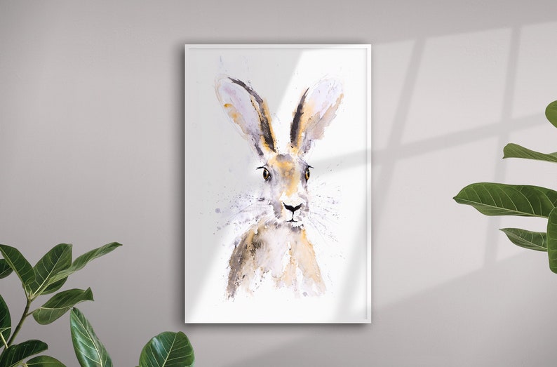 Hand Signed Limited Edition Print of my original hare painting image 1