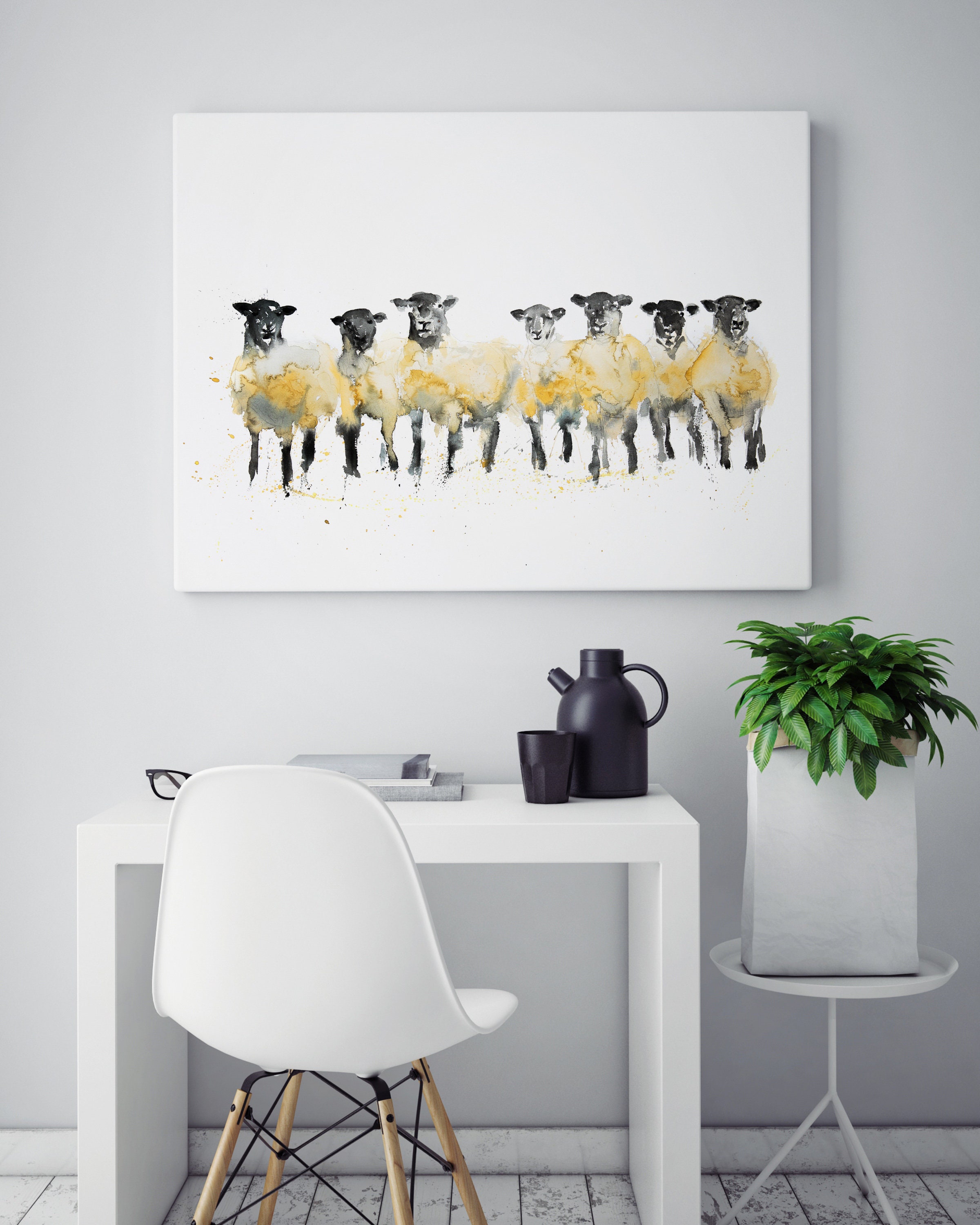 Sheep Canvas - Hand signed Abstract Canvas Print of original ...