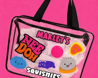 Personalized Squishy Dumpling Storage Bag | Custom Squishy Toy Organizer | Fidget Toy Storage | Gift for Kids & Collector