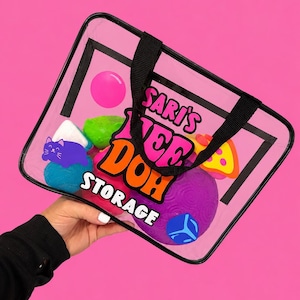 Personalized Squishy Storage Bag | Custom Squishy Toy Organizer | Clear Zipper Carry Case | Fidget Toy Storage | Gift for Kids & Collectors zdjęcie 2