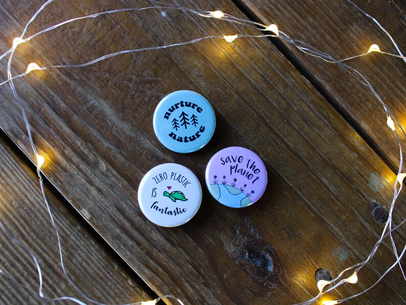 Eco Button Pins Set Pins for Bags Save the Save the Etsy