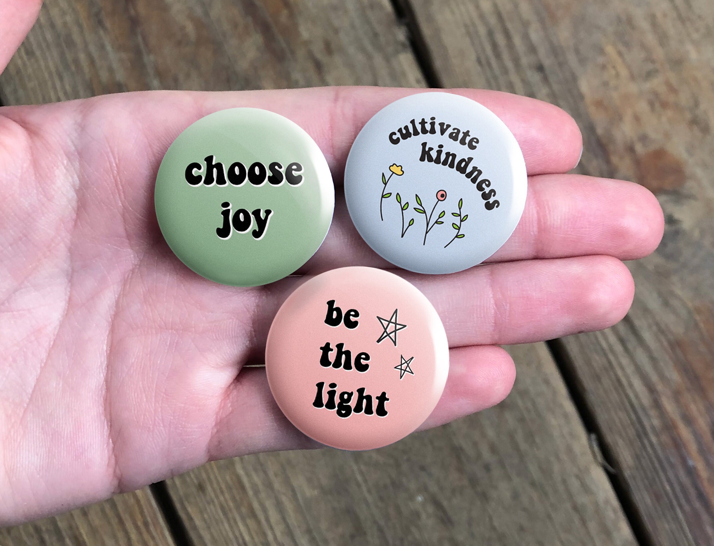 Kindness Button Pin Set  - Buttons for Bags, Pinback Button Pack, Pin…