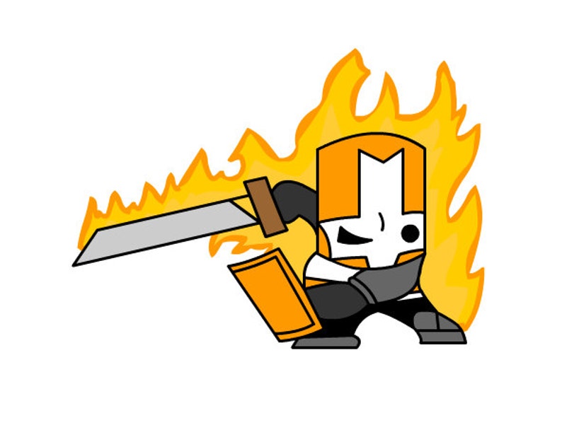 Orange Knight Castle Crashers shot glass