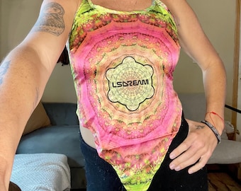 Lsdream Silky Halter Mandala Top