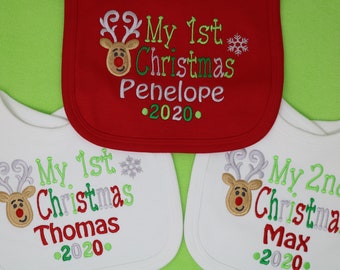 personalised christmas bibs